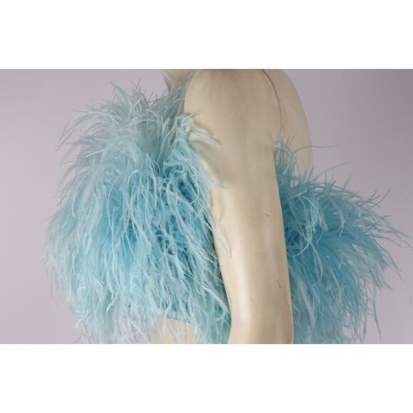 “Bronx & Banco Afiya Feather Top – Blue Ostrich Feathers, Size XS, Stunning!” - Picture 8 of 15